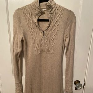 Athleta cream knit dress long sleeve